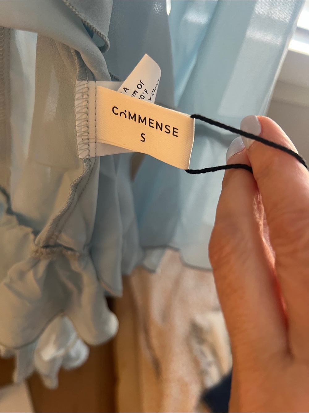 Commense Light Blue Sheer Ruffle Blouse - Picture 2 of 5